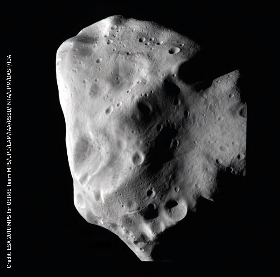 Некоторые полагают, что предметом исследования космоса являются минеральные ресурсы, которые могут быть найдены на астероидах. Здесь изображен астроид Lutetia (вид из космического корабля Rosetta)