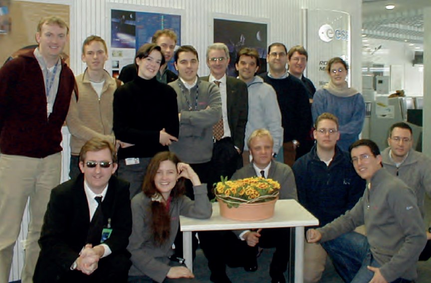 Помещение главного поста управления и контроля в Центре управления космическими полетами ЕКА в Дармштадт (2002)