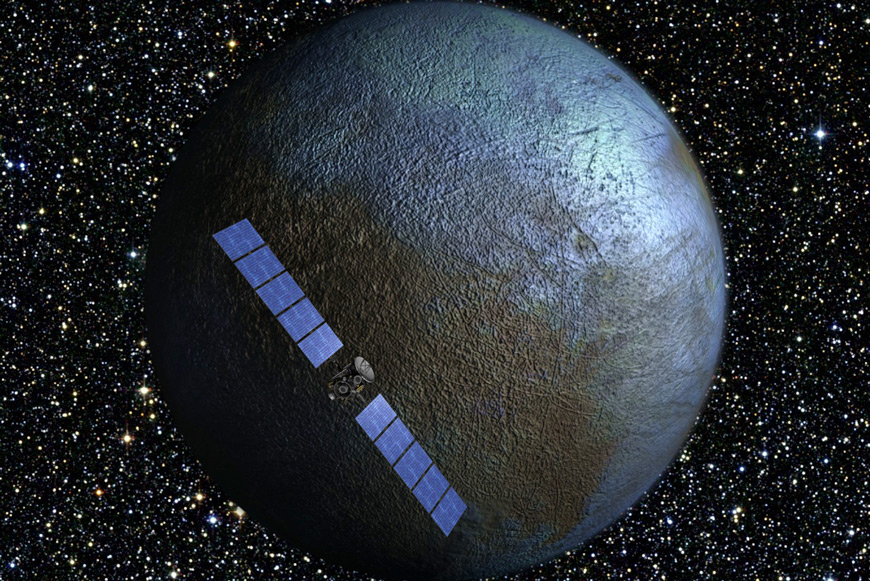 Авторская концепция размещения научного оборудования Dawn на Церере. Авторство: NASA/JPL
