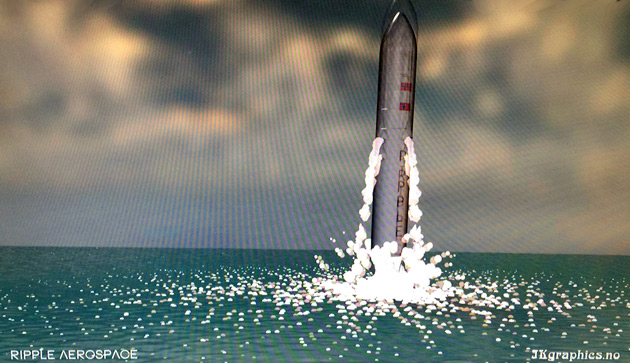 Норвежский стартап - симулятор ракеты, стартующей из воды 