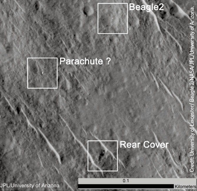 Компоненты Beagle 2 на Марсе