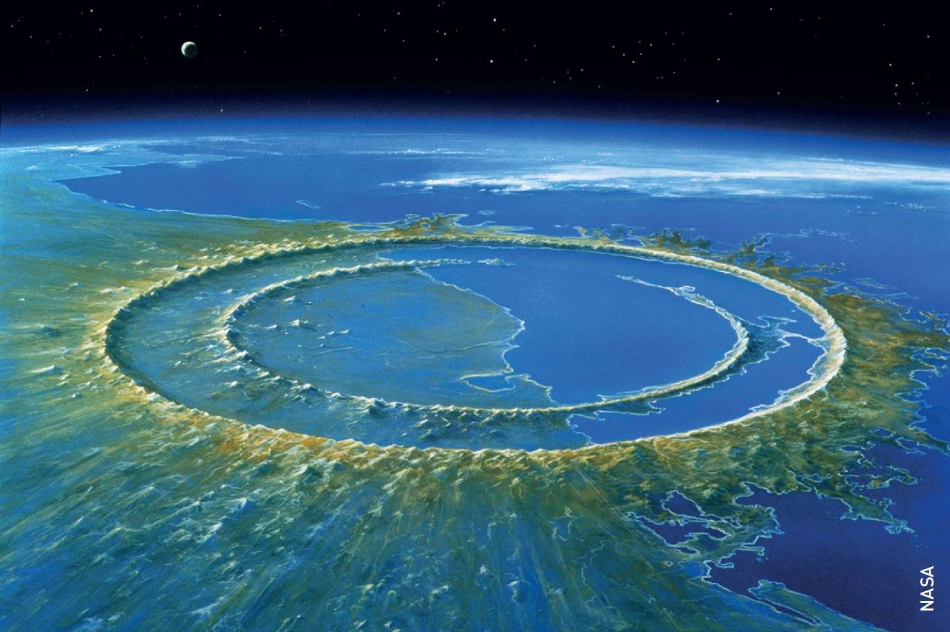 Кратер диаметром 180 км на плато Юкатан 