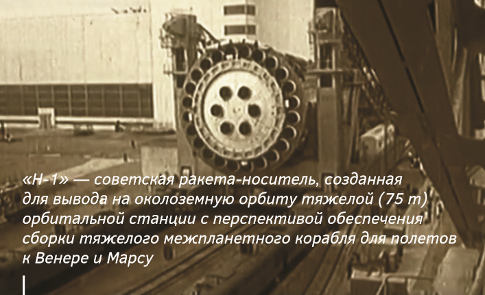 «Н-1» — советская ракета-носитель, созданная для вывода на околоземную орбиту тяжелой (75 т) орбитальной станции с перспективой обеспечения сборки тяжелого межпланетного корабля для полетов к Венере и Марсу