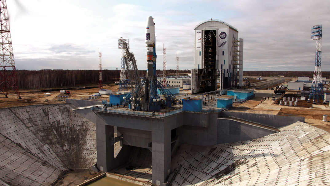 Вид на стартовую площадку космодрома Восточный